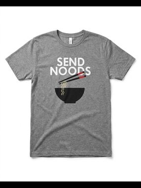 Unbranded Gray 'Send Noods' Graphic Short Sleeve Tee for Men